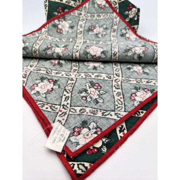 Vintage Jonelle Floral Cotton Napkins Handkerchief 100% Cotton Great Britain - Picture 3 of 9